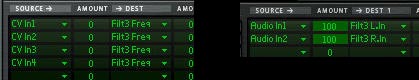 Thor MBRS for the CV routings (left) and audio pass-through (right).