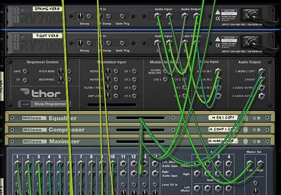 Routing the Audio through a Thor Filter, as well as the 2 Reverbs
