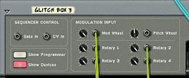 Auto-Sequencing the Mod Wheel and first 3 Rotaries. The fourth is controlled by the Matrix FX Sequencer.