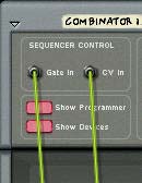 Connecting CV cables from the Matrix to the Combinator's Sequencer  Control section.