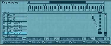 The last Synth selected in Key Mapping. See that the range listed is C6 (Lo) to C6 (Hi).