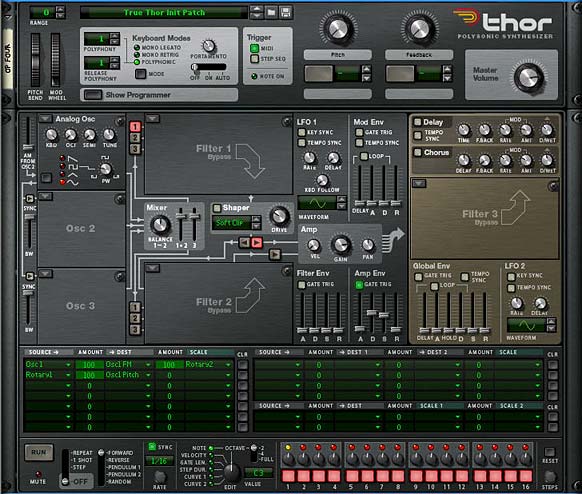 The front of the Thor Operator #4. Note the setup in the modulation routing section as well.