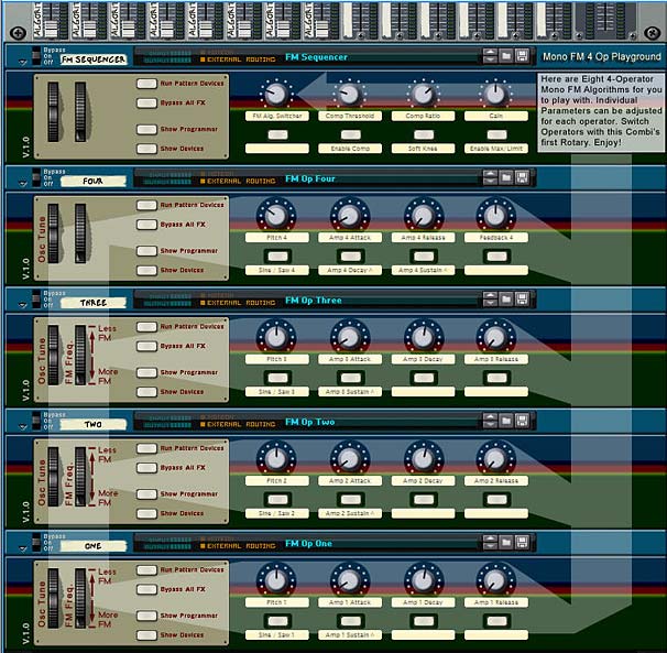 My 8-Algorithm, 4-Operator Monophonic FM Synthesis Modular System (ain't that a mouthful?!)
