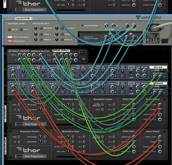 The back of the rack with the Bypass setup