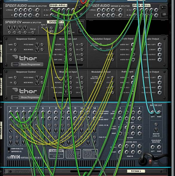 38-01-kong-fx-cycler The main FX setup. Yeah I know it looks crazy. But follow the video and you can't go wrong. Try to understand the concepts, and you can add any number of effects.