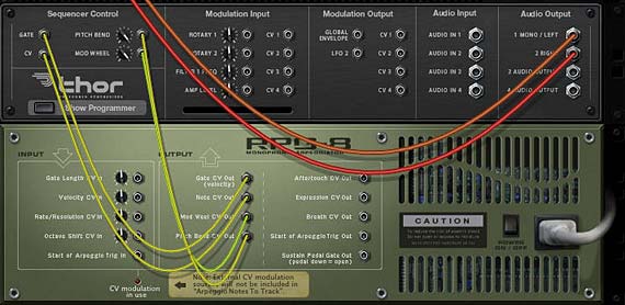 Default routing for the RPG-8 Monophonic Arpeggiator