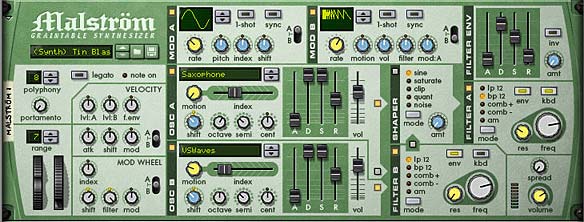 The front of the Malstrom Panel, with the sound I've chosen to showcase this Arp setup