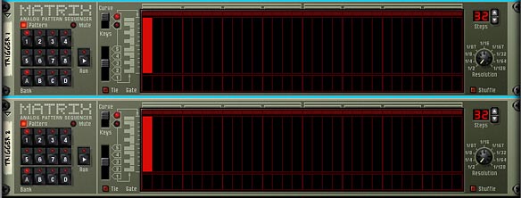 The 2 Matrix Triggers (Trigger 1 and Trigger 2) with the exact same settings.