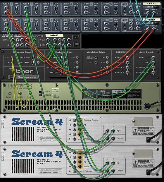 The "Triple Switch" bypass routings on the back of the Rack. It's really not as hard as it looks.