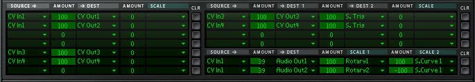 The settings for the Modulation Bus Routing Section in Thor.