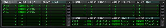 The settings for the Modulation Bus Routing Section in Thor.